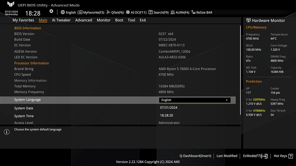 advanced-mode Mainboard ASUS TUF GAMING X870-PLUS WIFI 6
