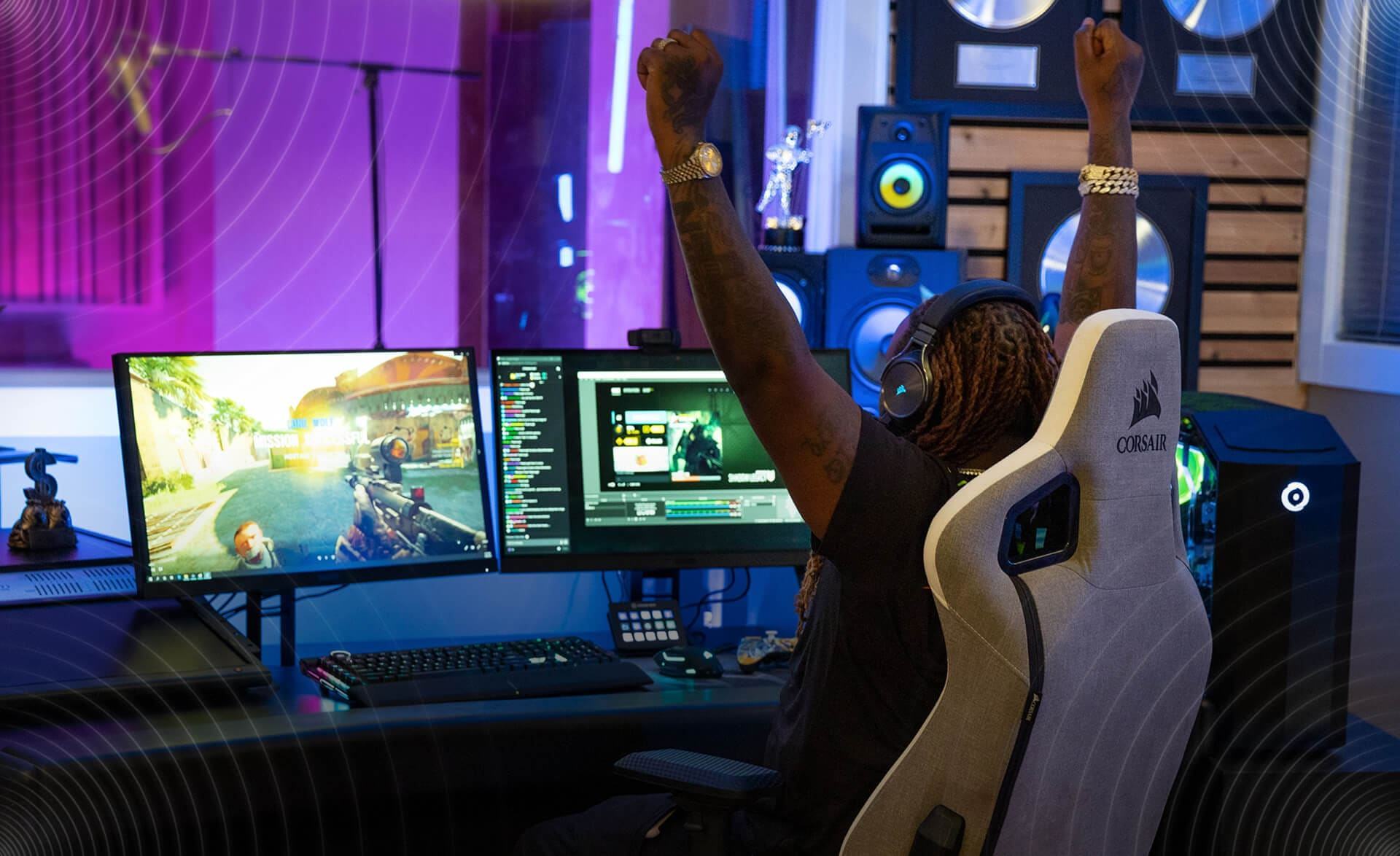 am-thanh-vom-cua-tai-nghe-khong-day-corsair-virtuoso-xt-ca-9011188-ap Tai nghe không dây Corsair Virtuoso XT CA-9011188-AP tích hợp công nghệ âm thanh vòm cao cấp