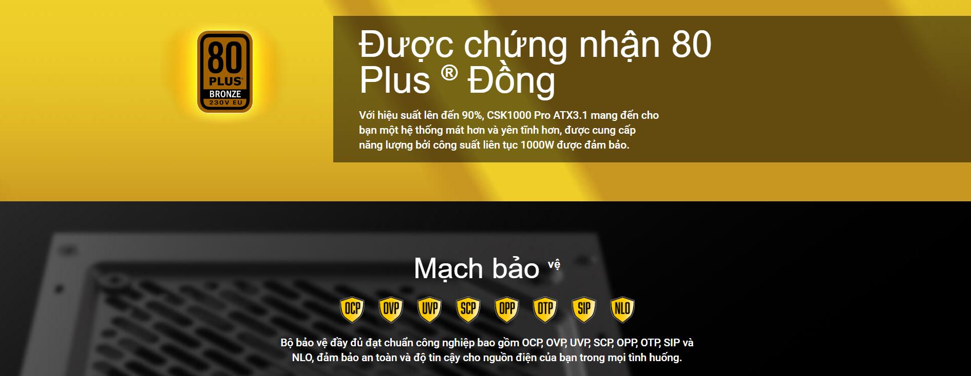 Nguồn máy tính ANTEC CSK1000 PRO BRONZE ATX3.1 1000W