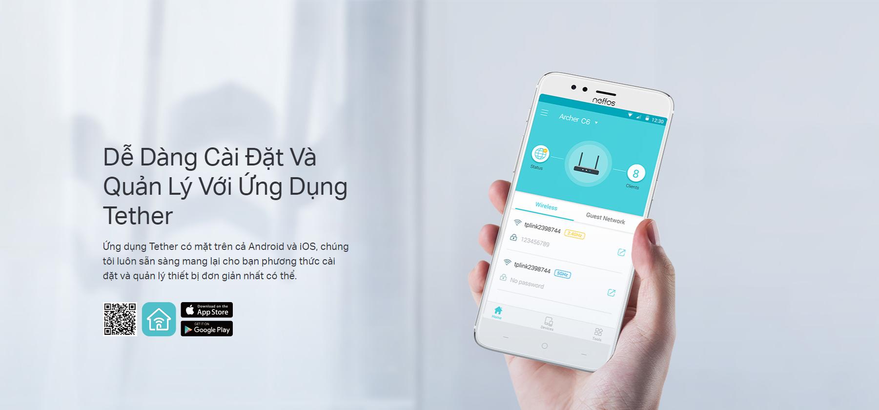 Bộ phát wifi TP-Link Archer C6 V2 Wireless AC1200Mbps