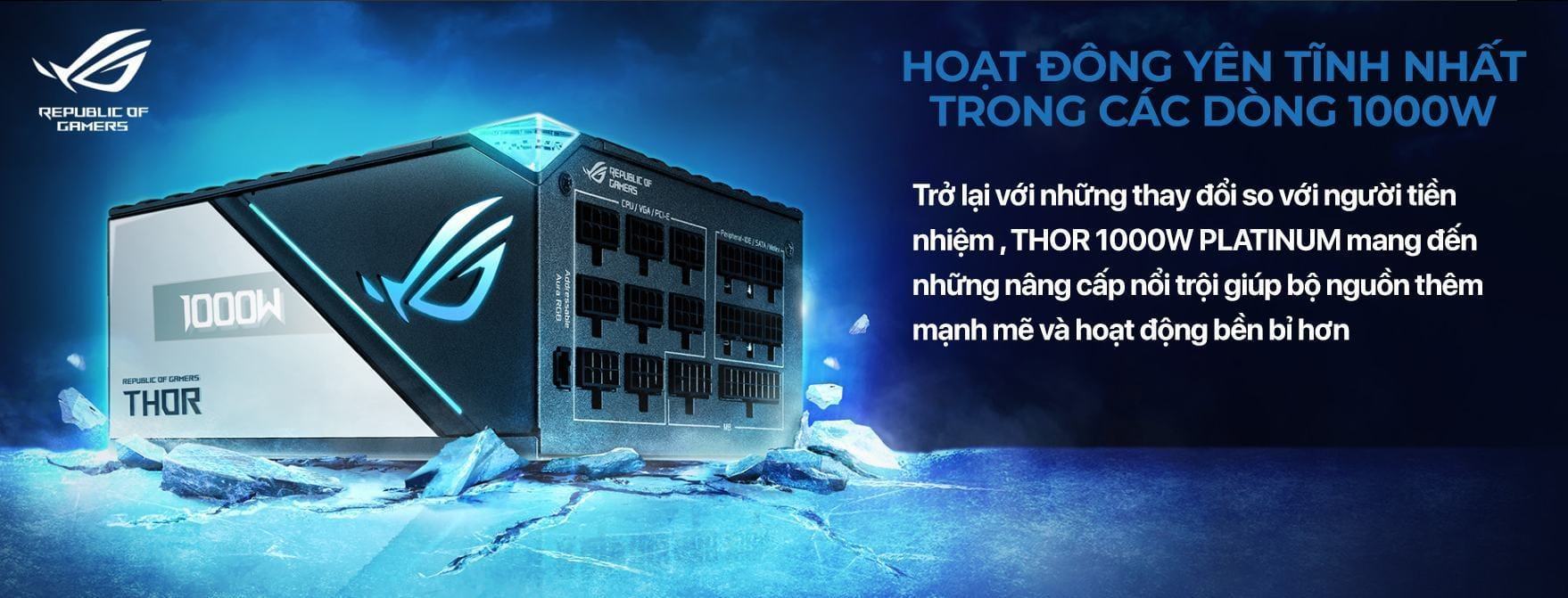 Nguồn ASUS ROG THOR - 1000P2 Gaming Platinum - 1000W ( Màu Đen/80 Plus Platinum / Full Modular) 