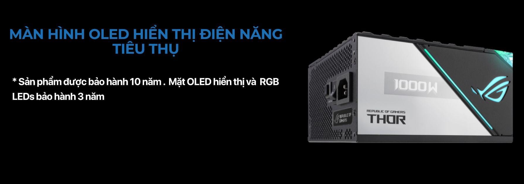 Nguồn ASUS ROG THOR - 1000P2 Gaming Platinum - 1000W ( Màu Đen/80 Plus Platinum / Full Modular) 