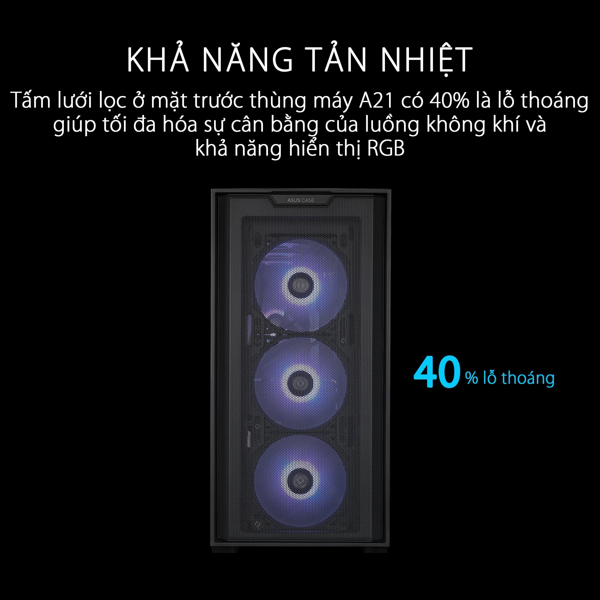 Vỏ Case ASUS A21 BLK (Mid Tower / Màu Đen )