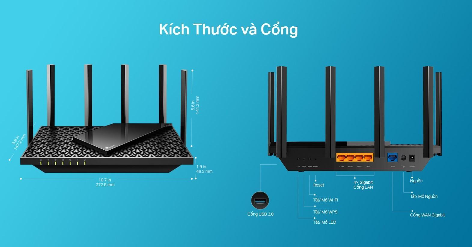 Bộ phát wifi 6 TP-Link Archer AX72 Wireless AX5400