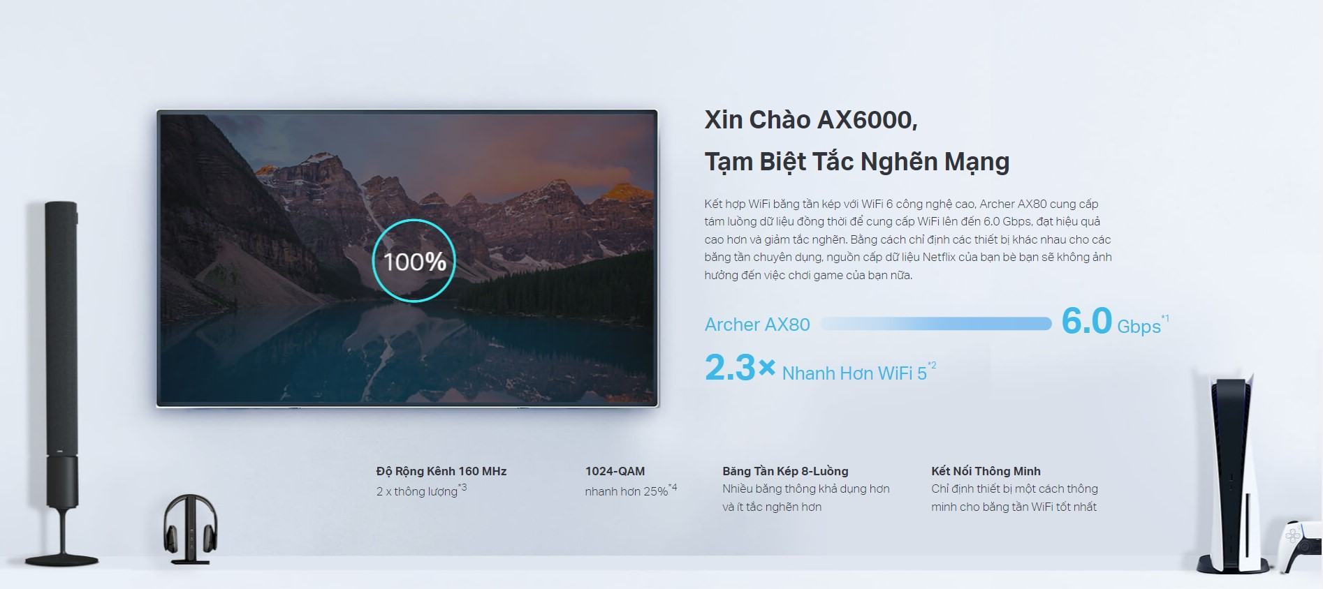 ax80-3 Bộ phát wifi Mesh Tp-Link Archer AX80 Wireless AC6000, 8 Luồng với Cổng 2.5G