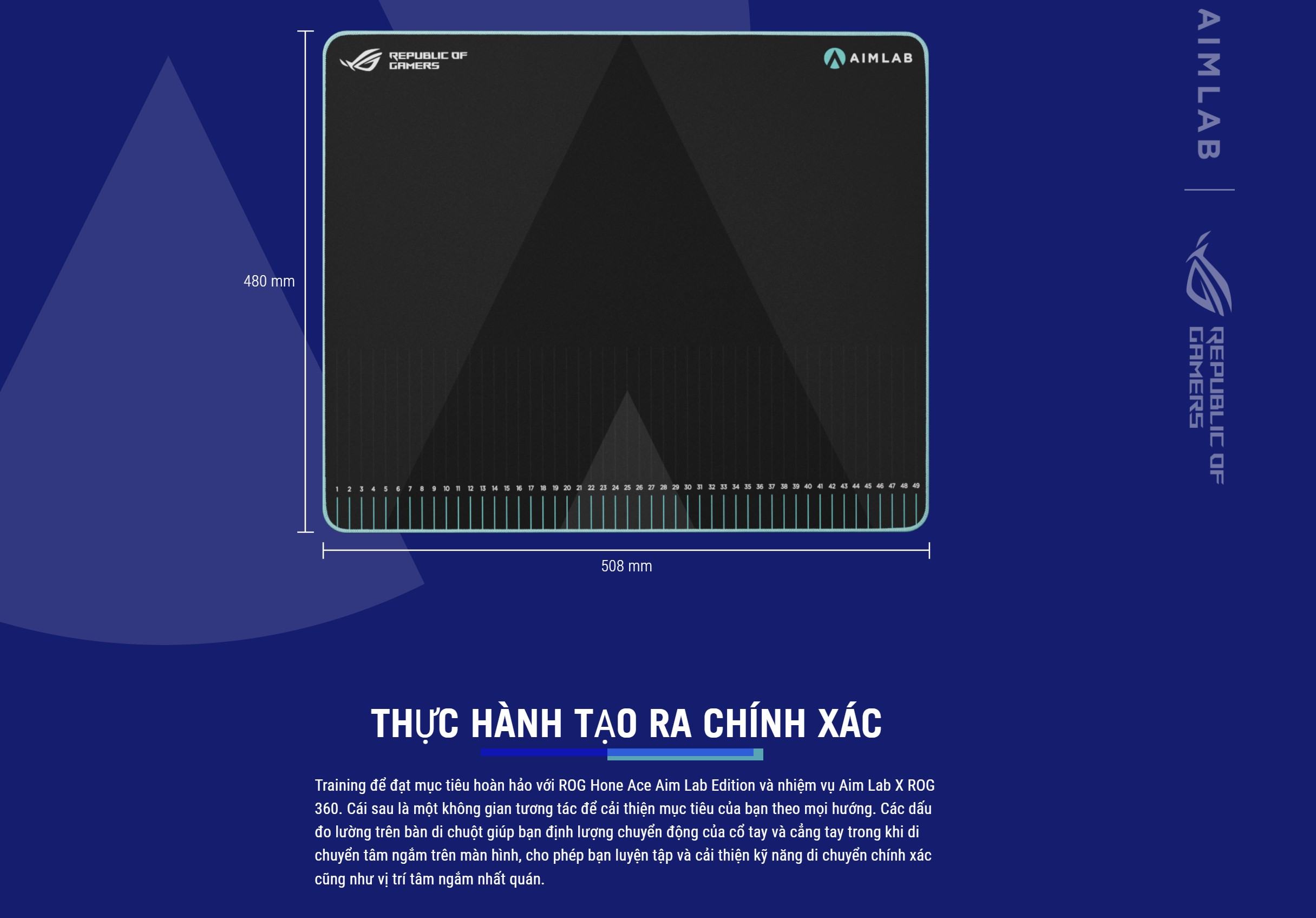 Bàn di chuột Asus ROG HONE ACE AIM LAB (NC16) 50cm x 42cm dày 3mm
