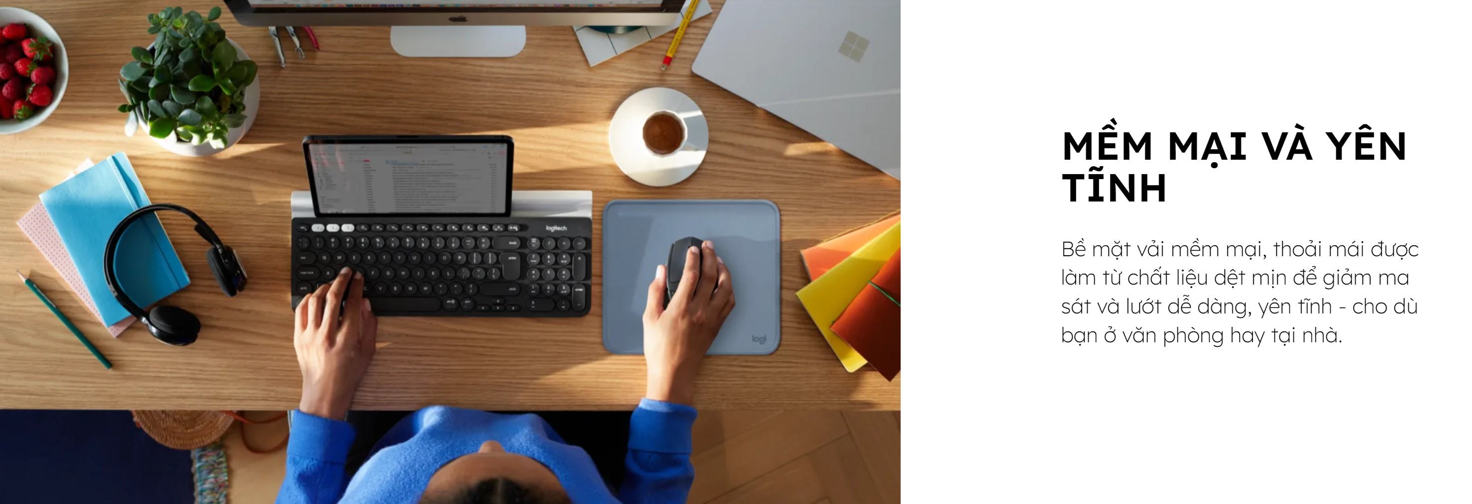 Bàn di chuột Logitech studio series - Xám (956-000034)