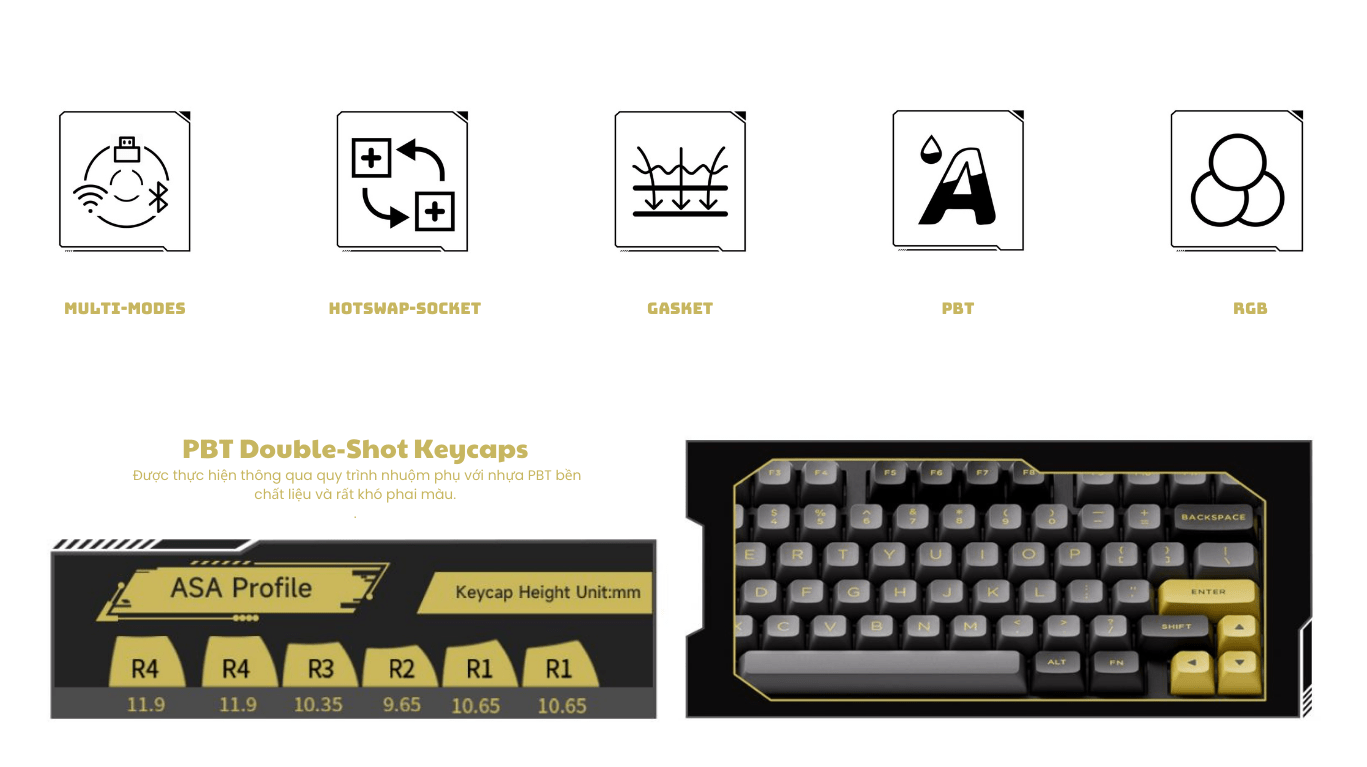 Bàn phím AKKO 5098B Black & Gold 2