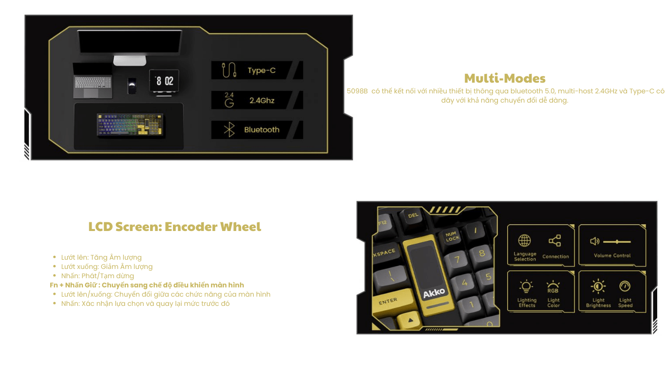 Bàn phím AKKO 5098B Black & Gold 3