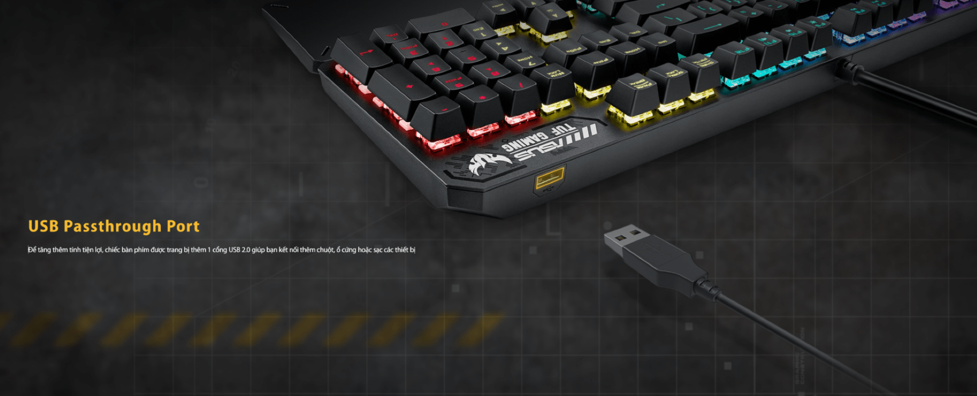 Bàn phím cơ Asus TUF K3 (RGB/USB/Red sw)