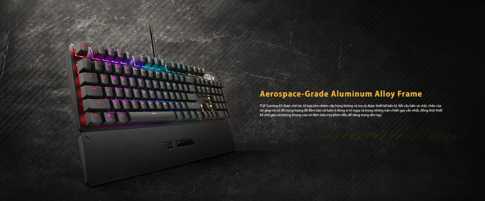 Bàn phím cơ Asus TUF K3 (RGB/USB/Red sw)