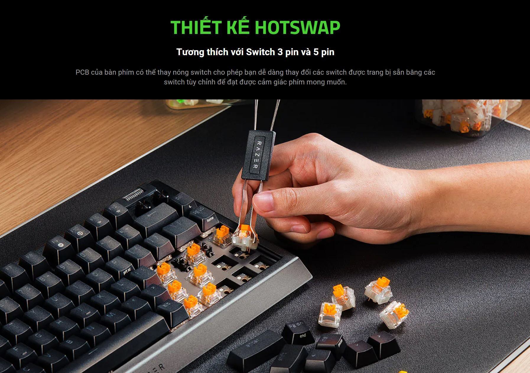 Bàn phím cơ có dây Razer BlackWidow V4 75% RGB