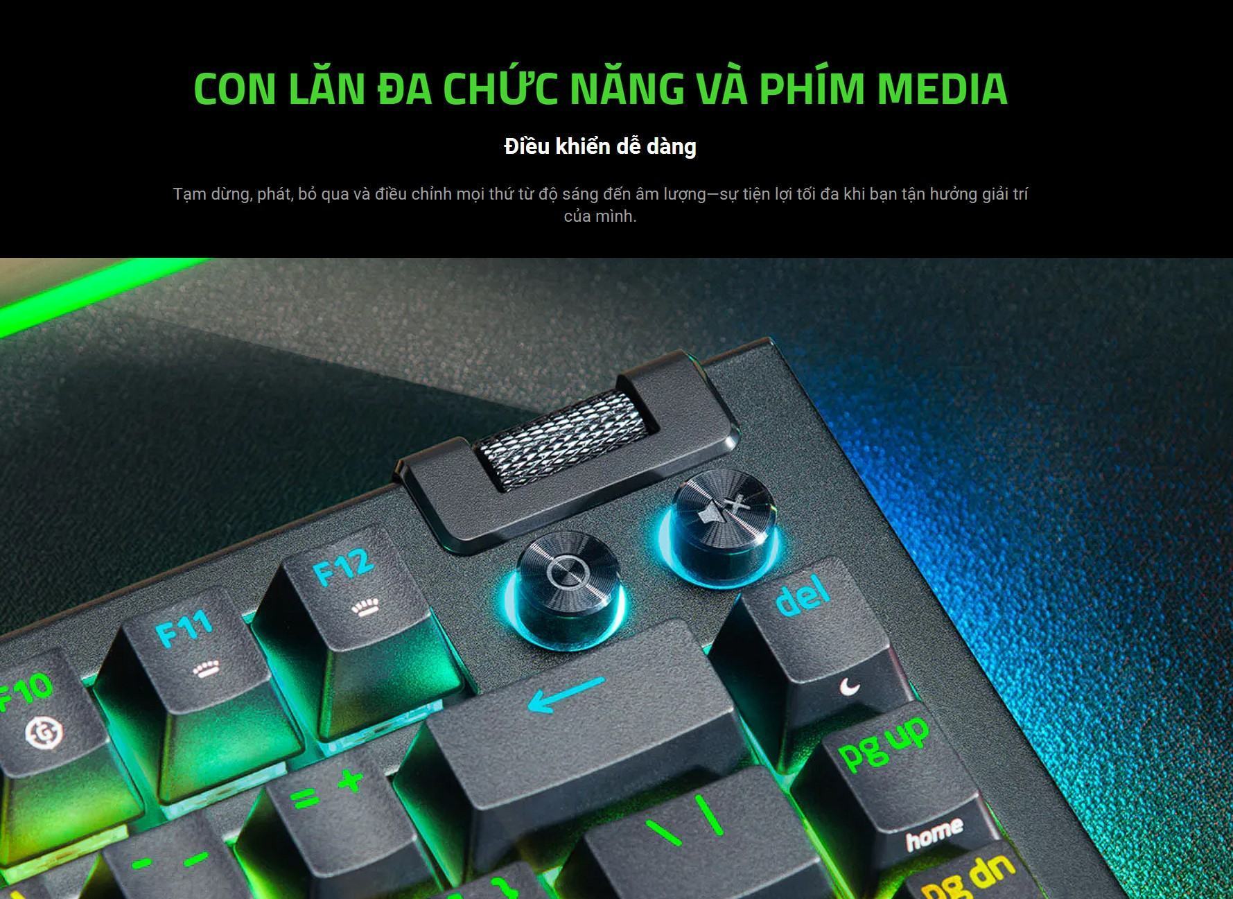 Bàn phím cơ có dây Razer BlackWidow V4 75% RGB