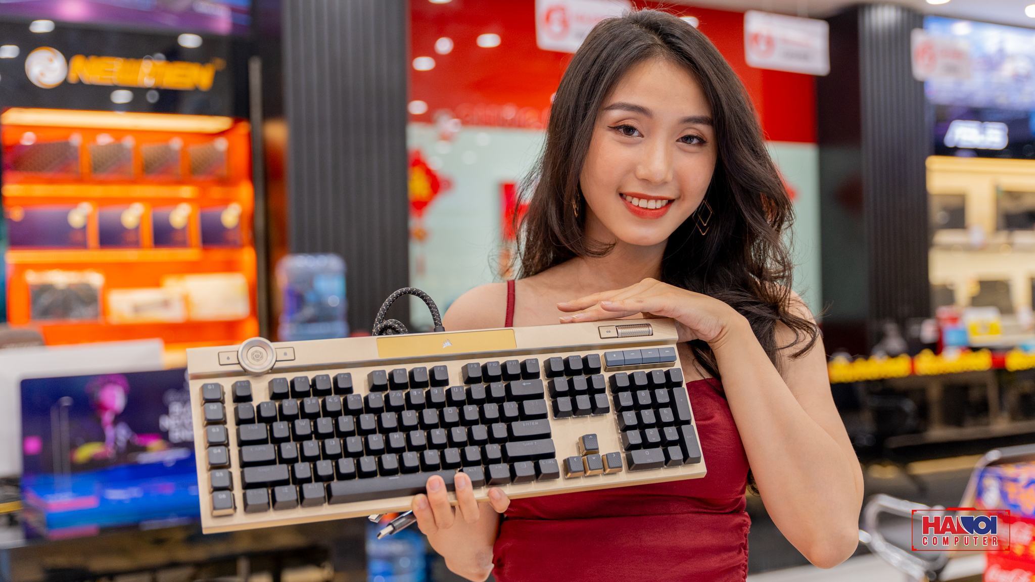 Bàn phím cơ Corsair K100 RGB Midnight Gold Optical sw