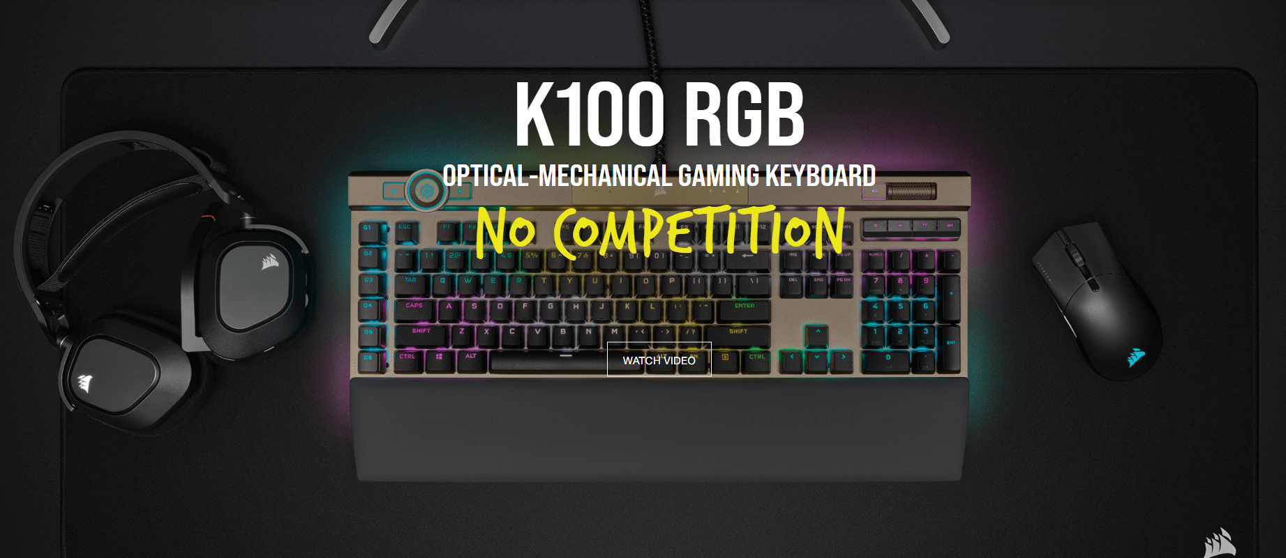 Bàn phím cơ Corsair K100 RGB Midnight Gold Optical sw (USB) (CH-912A21A-NA) 1