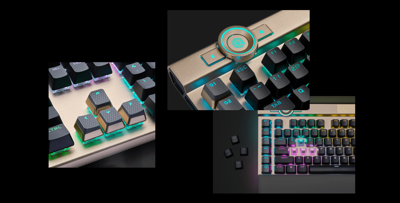 Bàn phím cơ Corsair K100 RGB Midnight Gold Optical sw (USB) (CH-912A21A-NA) 3