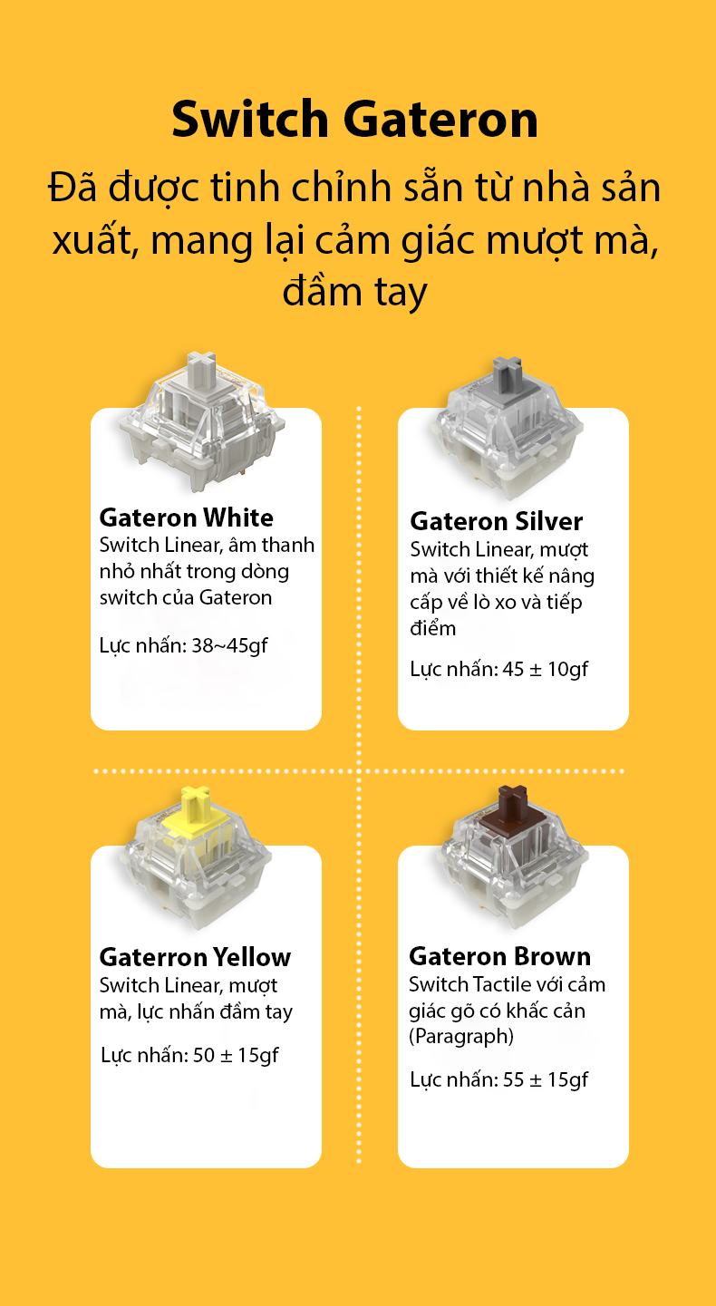 Bàn phím Cơ FL-Esports FL680SAM Banana White and Yellow 4