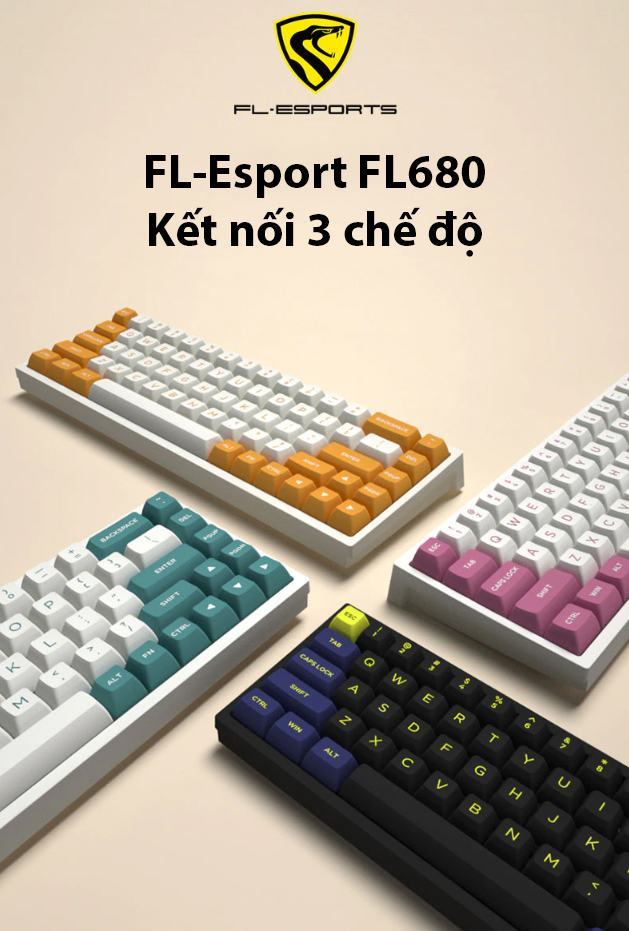 Bàn phím Cơ FL-Esports FL680SAM Purple Yellow