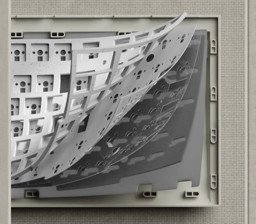 Bàn phím cơ FL-Esports OG87 Retro Grey 3 mode Kailh Ice Silver switch Led RGB 3