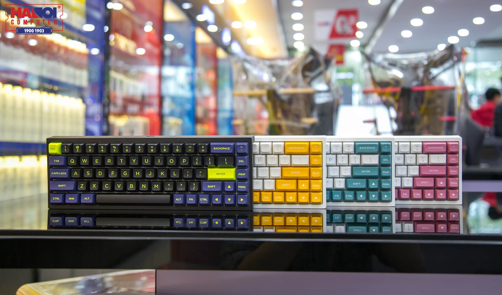 Bàn phím cơ FLEsport FL680 SAM Peach Yellow sw (Gateron Cap) 1