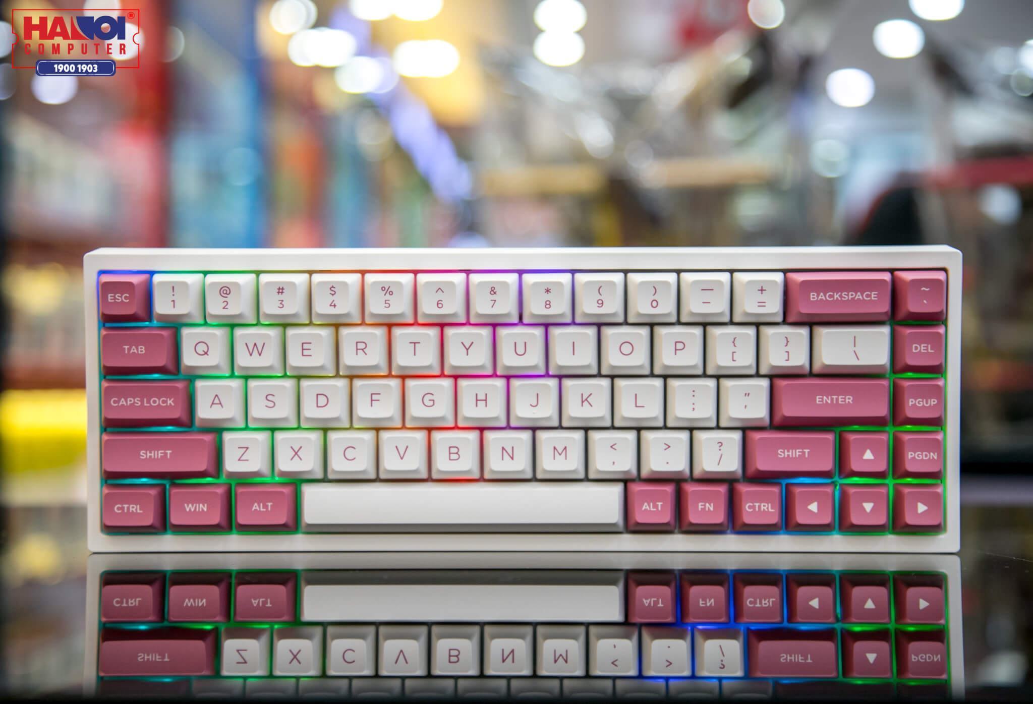 Bàn phím cơ FLEsport FL680 SAM Peach Yellow sw (Gateron Cap) 2