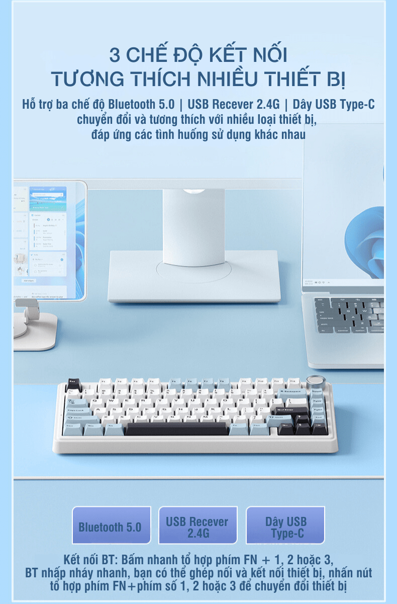 Bàn phím cơ gaming AULA F75/F75 Pro 13