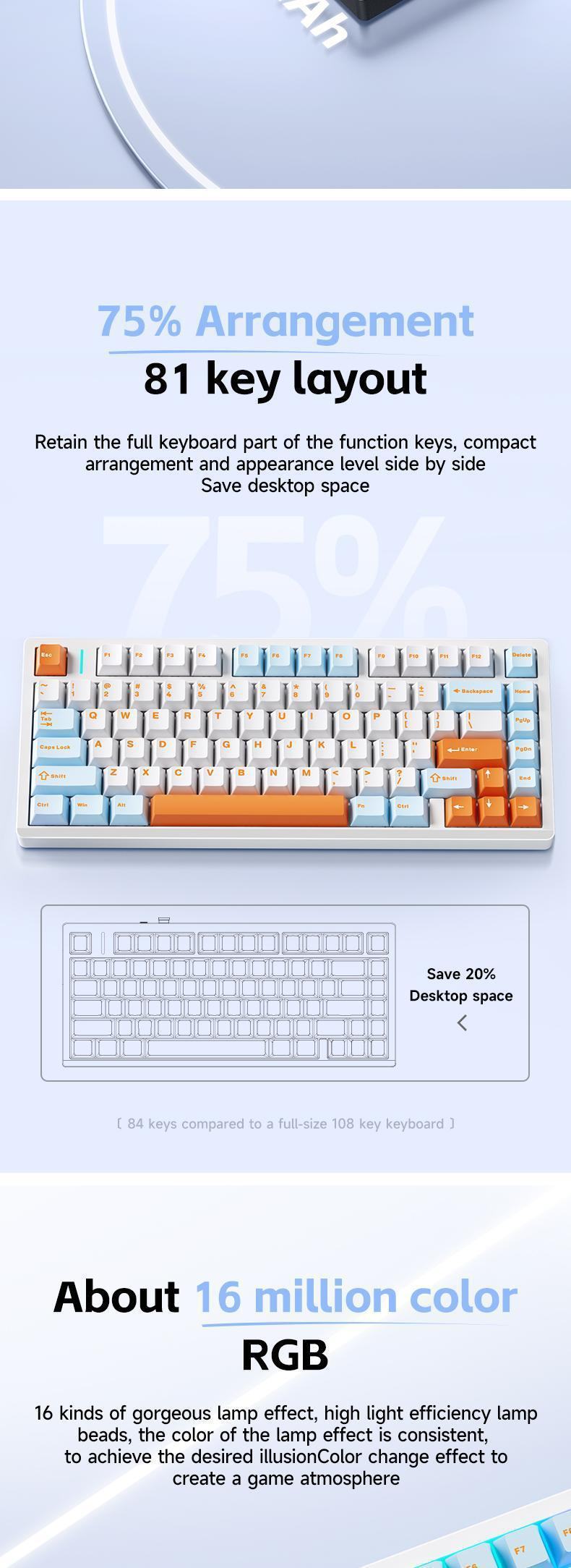 Bàn phím cơ gaming AULA M75 9