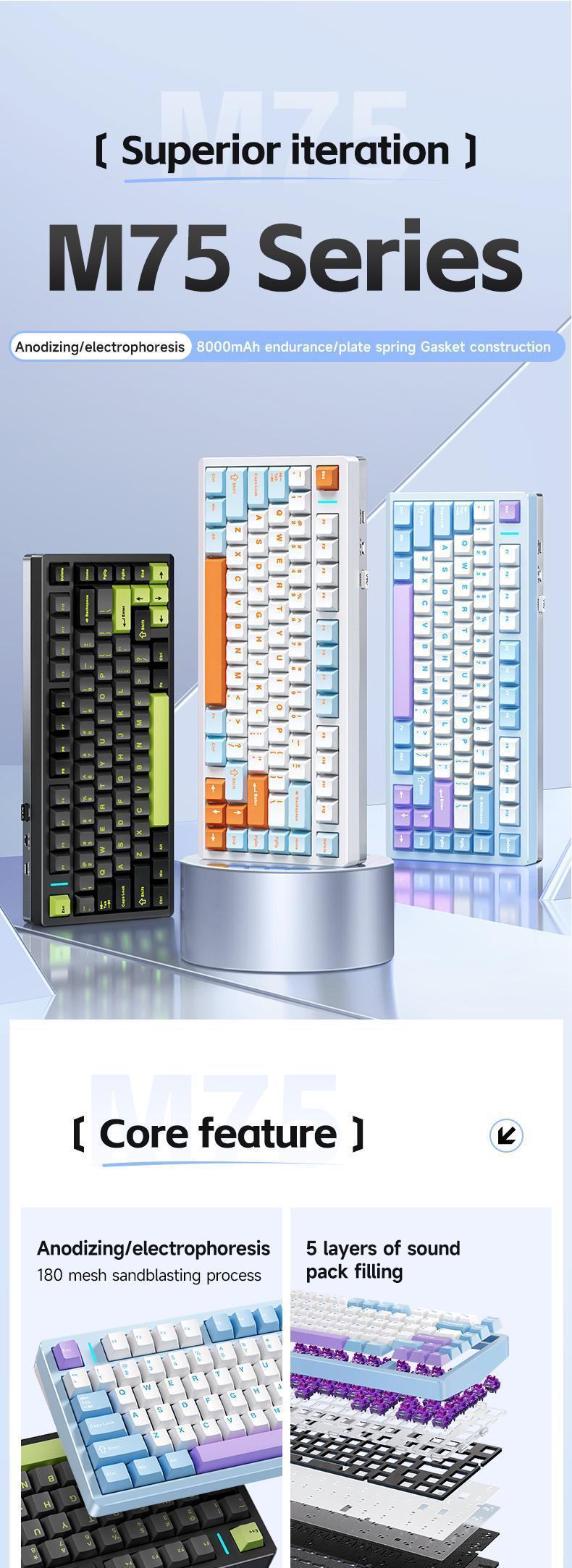 Bàn phím cơ gaming AULA M75 1