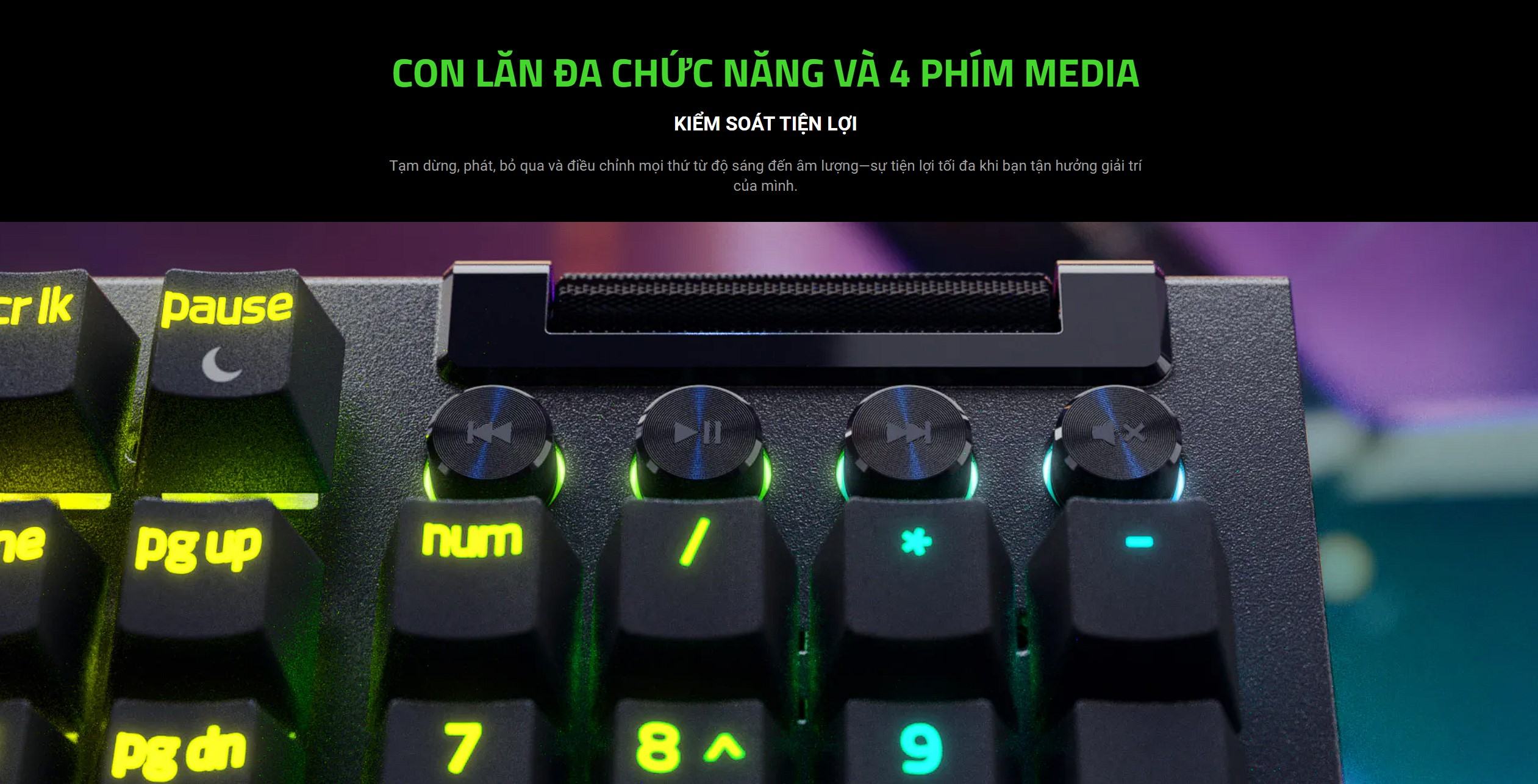 Bàn phím cơ gaming có dây Razer BlackWidow V4 Pro