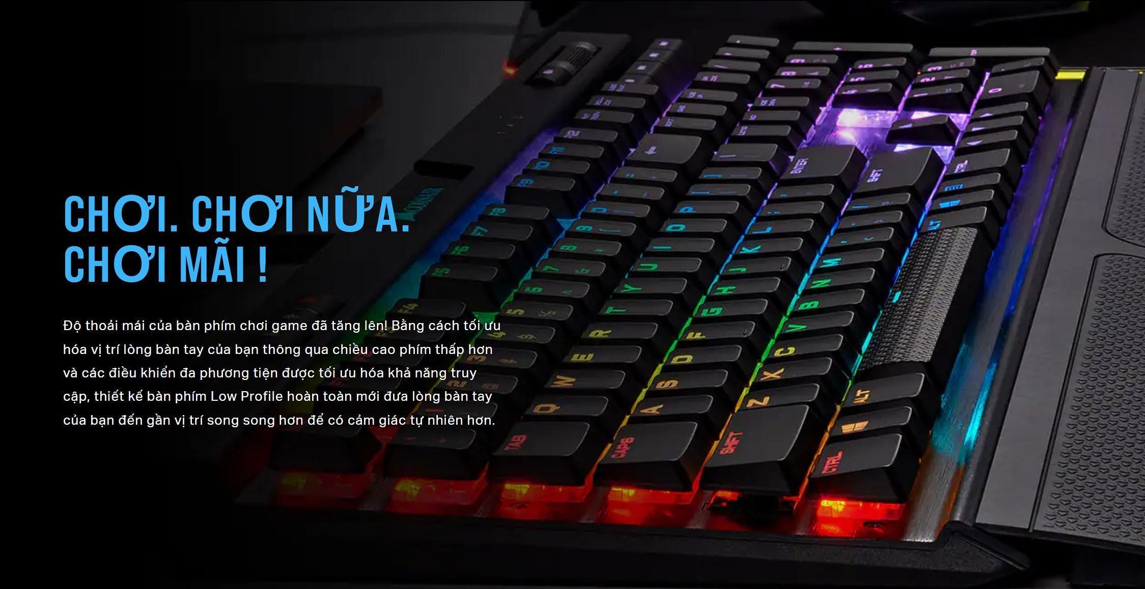 Bàn phím cơ gaming Corsair K70 MK2 Low Profile Cherry Speed Switch (CH-9109018-NA)