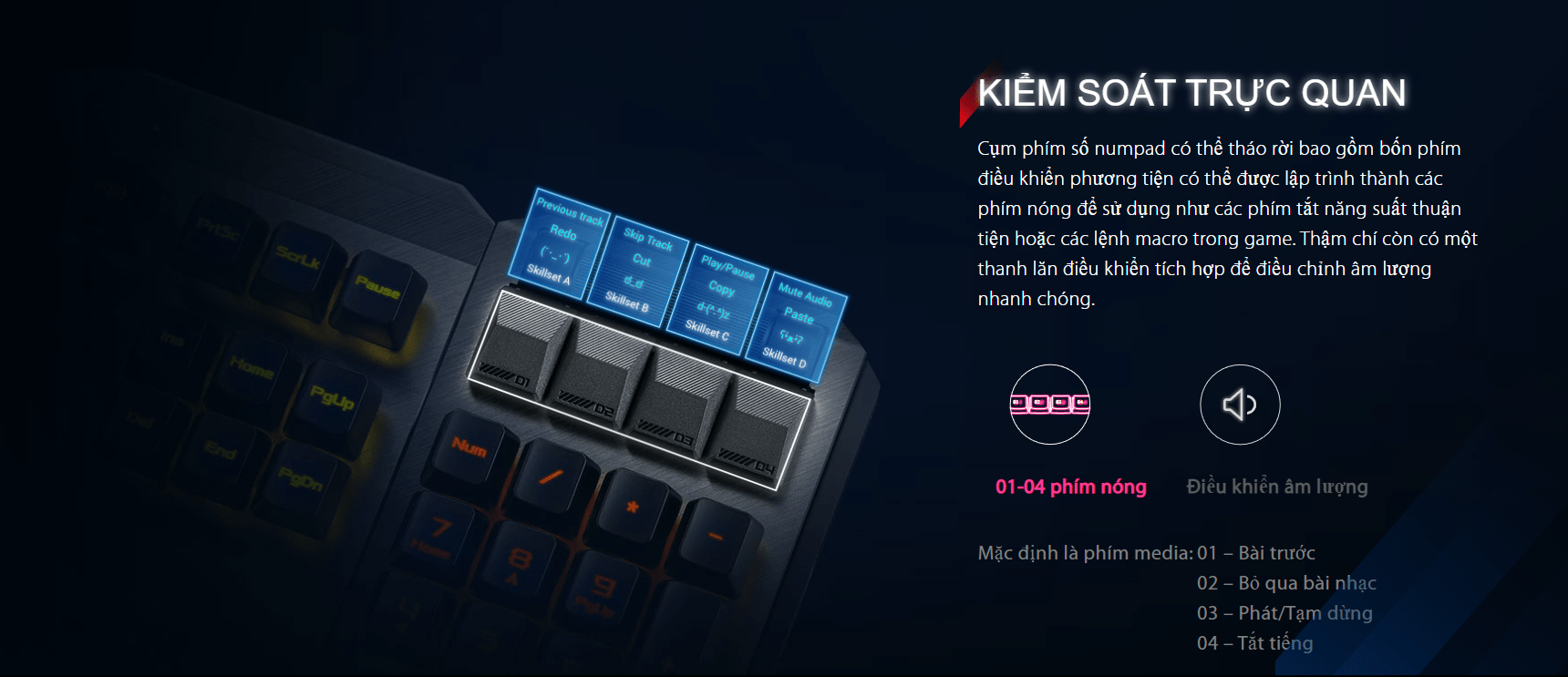 Bàn phím cơ không dây Asus ROG Claymore II (RGB RX optical Red sw) 7