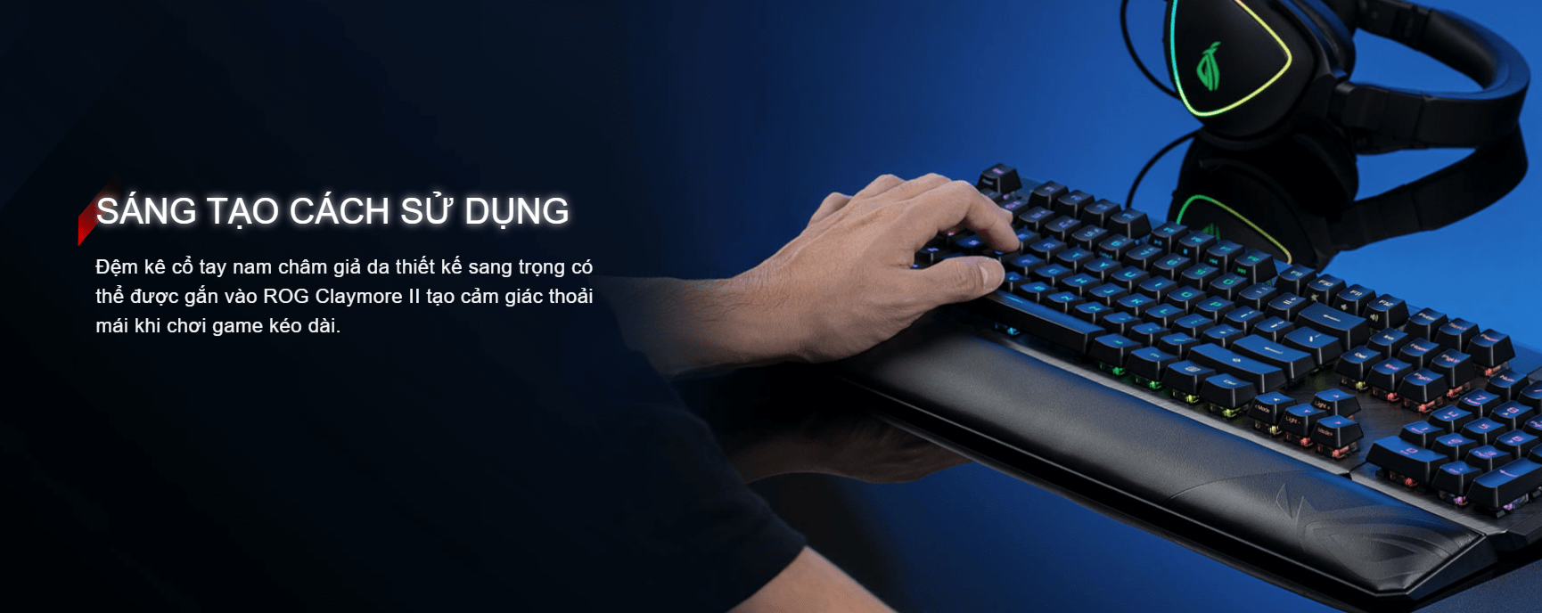 Bàn phím cơ không dây Asus ROG Claymore II (RGB RX optical Red sw) 9