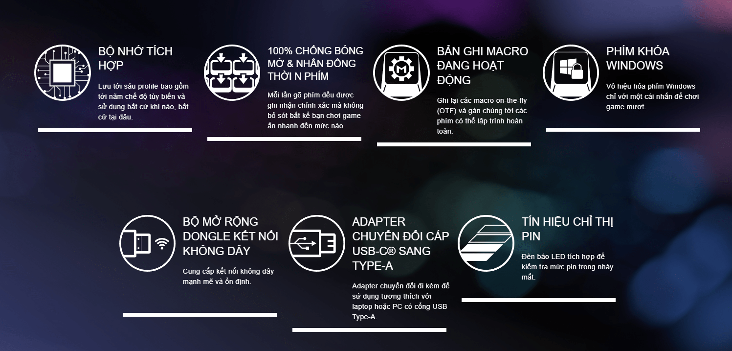 Bàn phím cơ không dây Asus ROG Claymore II (RGB RX optical Red sw) 11