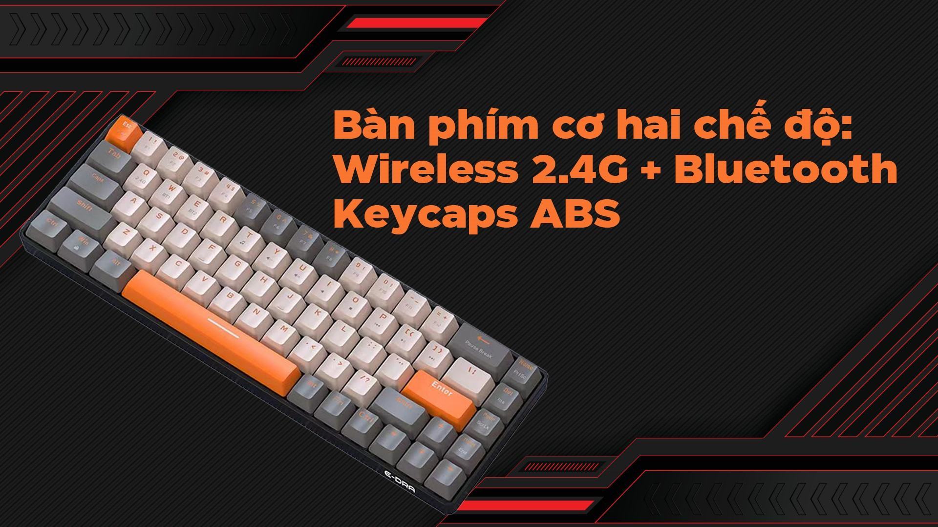 Bàn phím cơ không dây Edra EK368L Beta Yellow Switch 1