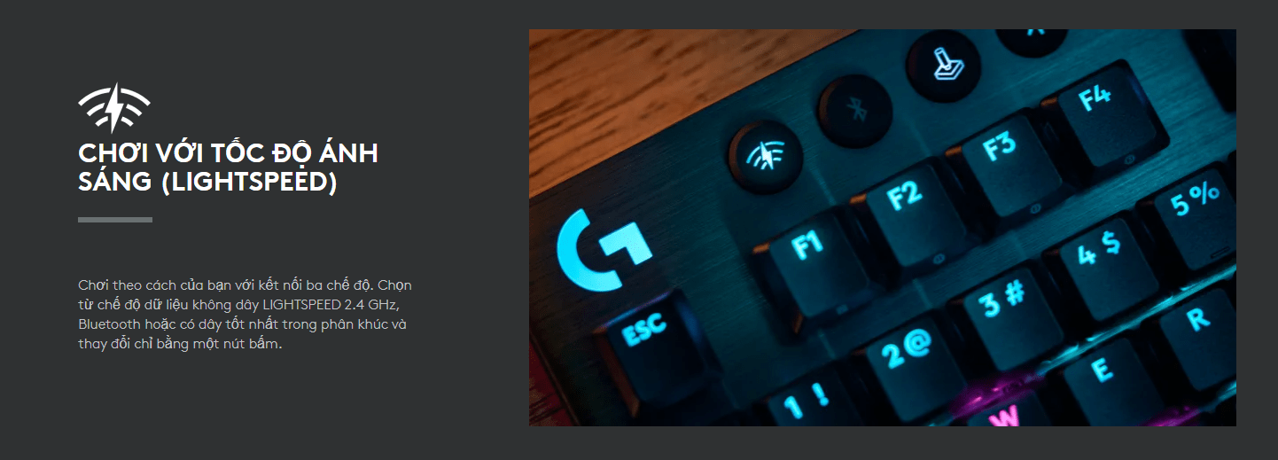 Bàn phím cơ không dây Logitech G915 X TKL Lightspeed 5