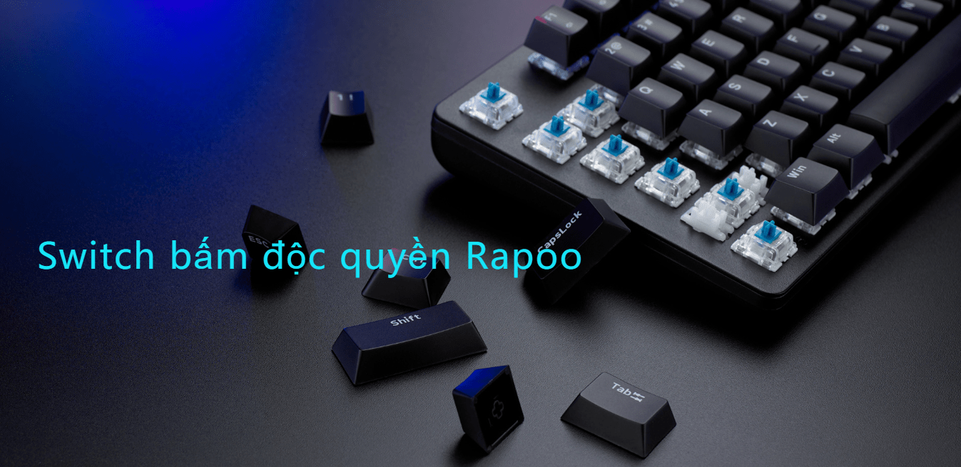 Bàn phím cơ không dây Rapoo V500 PRO-87 TKL Blue Switch (Không Led) 3