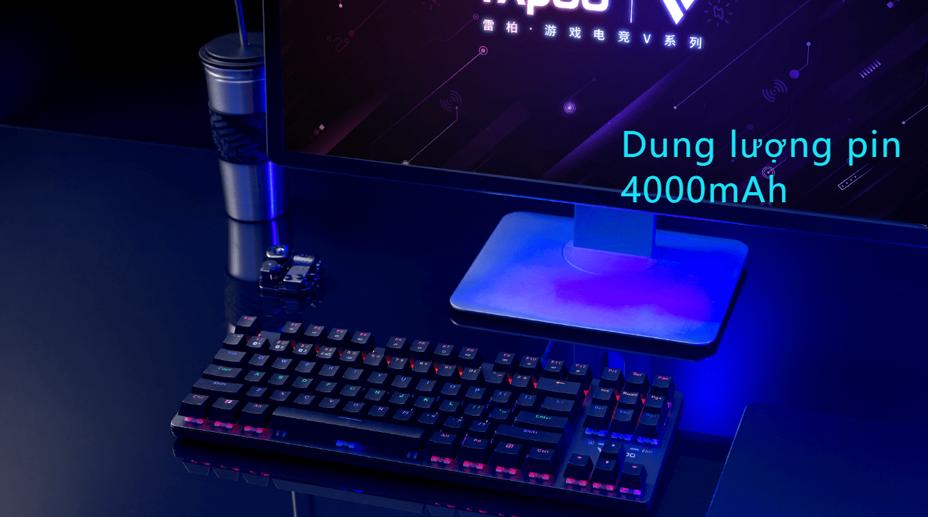 Bàn phím cơ không dây Rapoo V500 PRO-87 TKL Blue Switch (Led Rainbow) 5