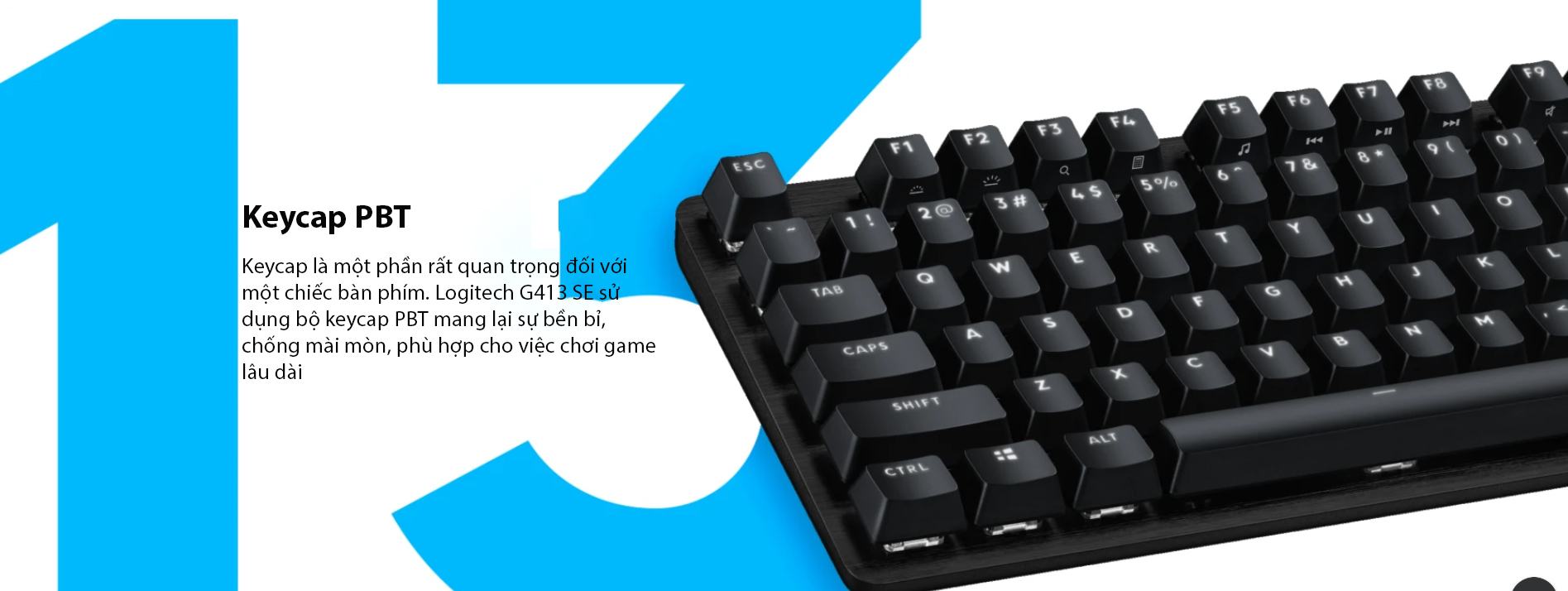 Bàn phím cơ Logitech G413 SE TKL Tactile sw (USB/PBT) 3