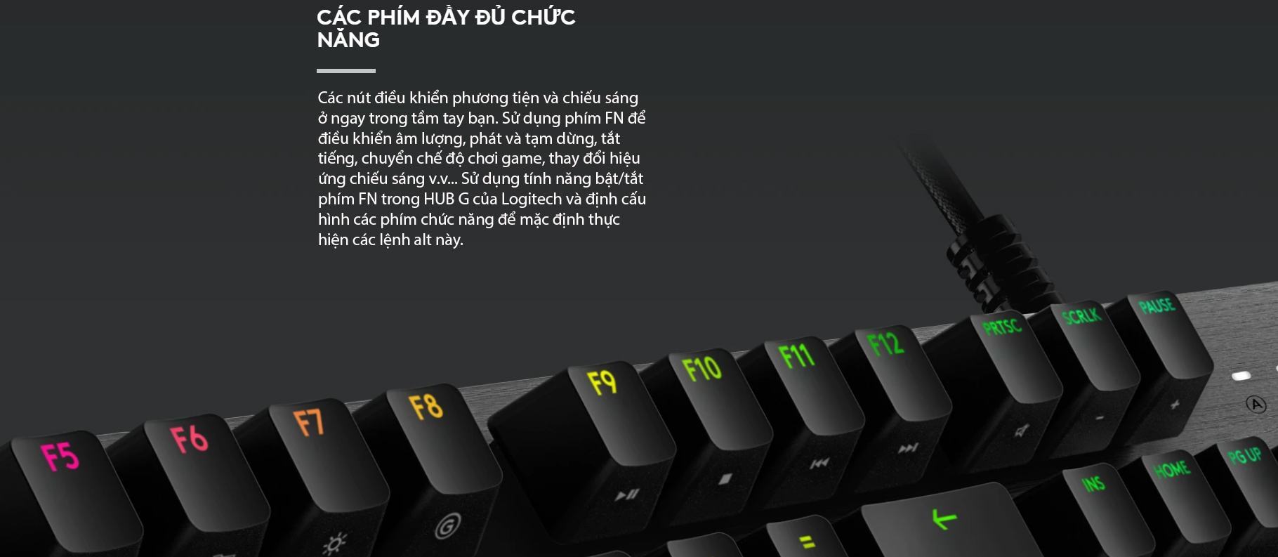 Bàn phím cơ Logitech G512 Lightsync RGB Clicky (USB/GX Blue) 7
