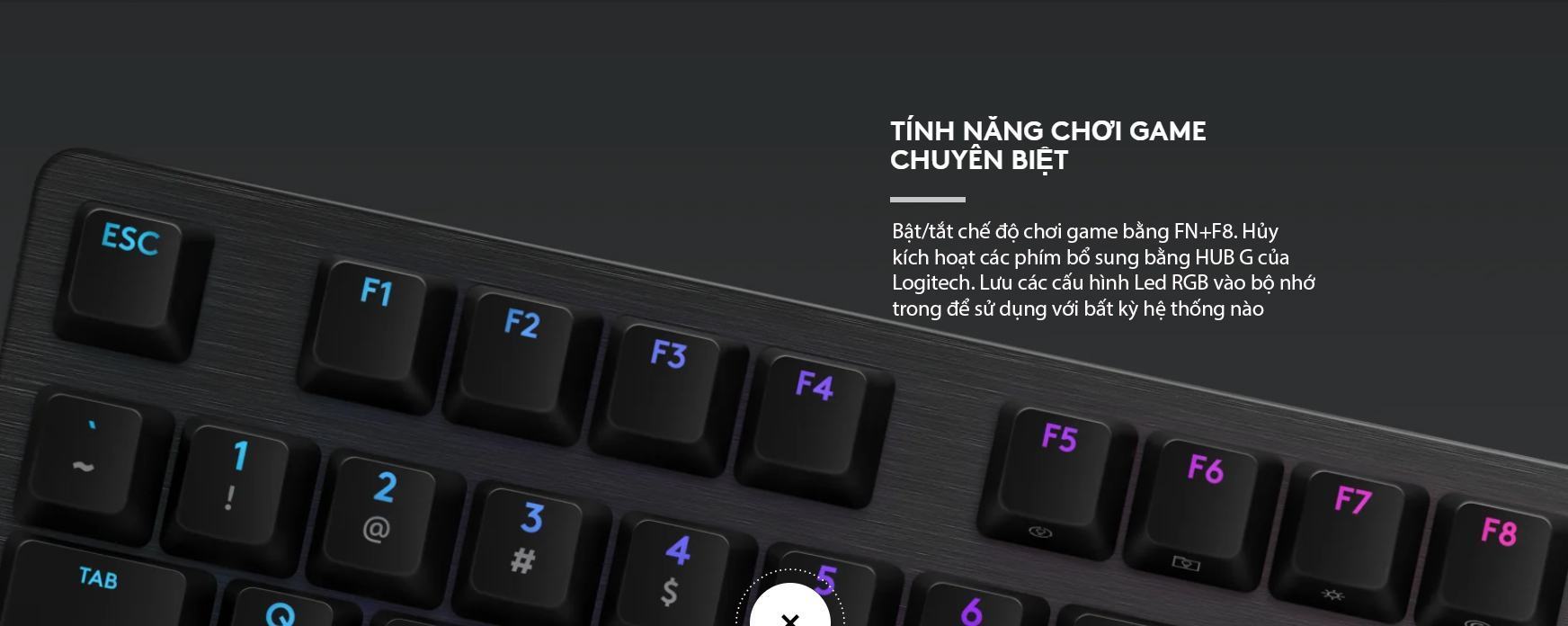 Bàn phím cơ Logitech G512 Lightsync RGB Clicky (USB/GX Blue) 8