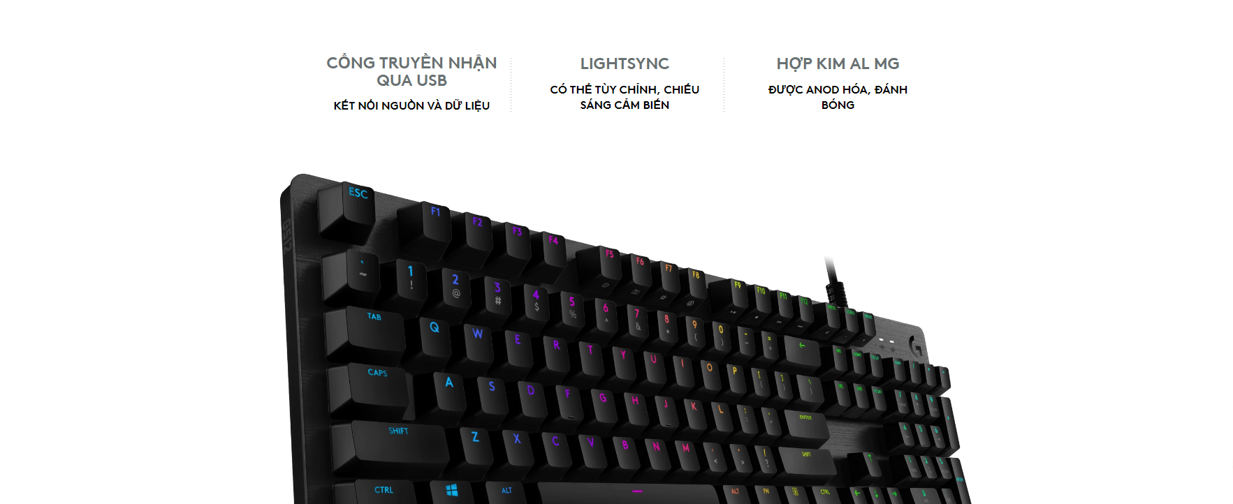 Bàn phím cơ Logitech G512 Lightsync RGB Clicky (USB/GX Blue) 2