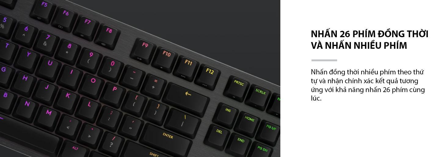 Bàn phím cơ Logitech G512 Lightsync RGB Linear (USB/GX Red) 9