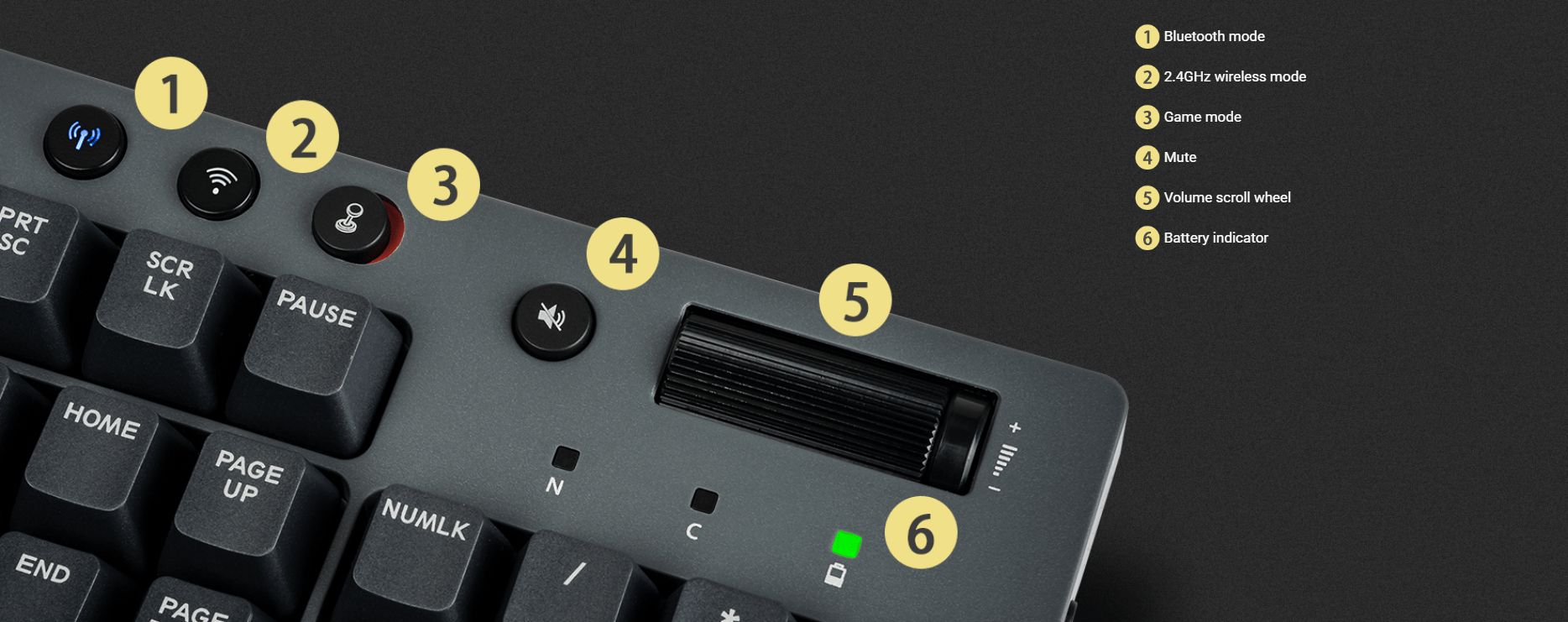 Bàn Phím Cơ Thermaltake W1 Wireless 5