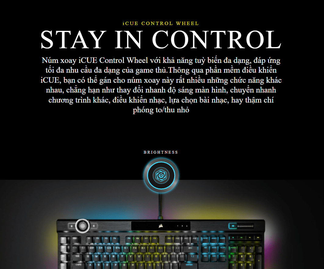 Bàn phím Corsair K100 RGB Optical switch (OPX-RF) (CH-912A01A-NA) 6