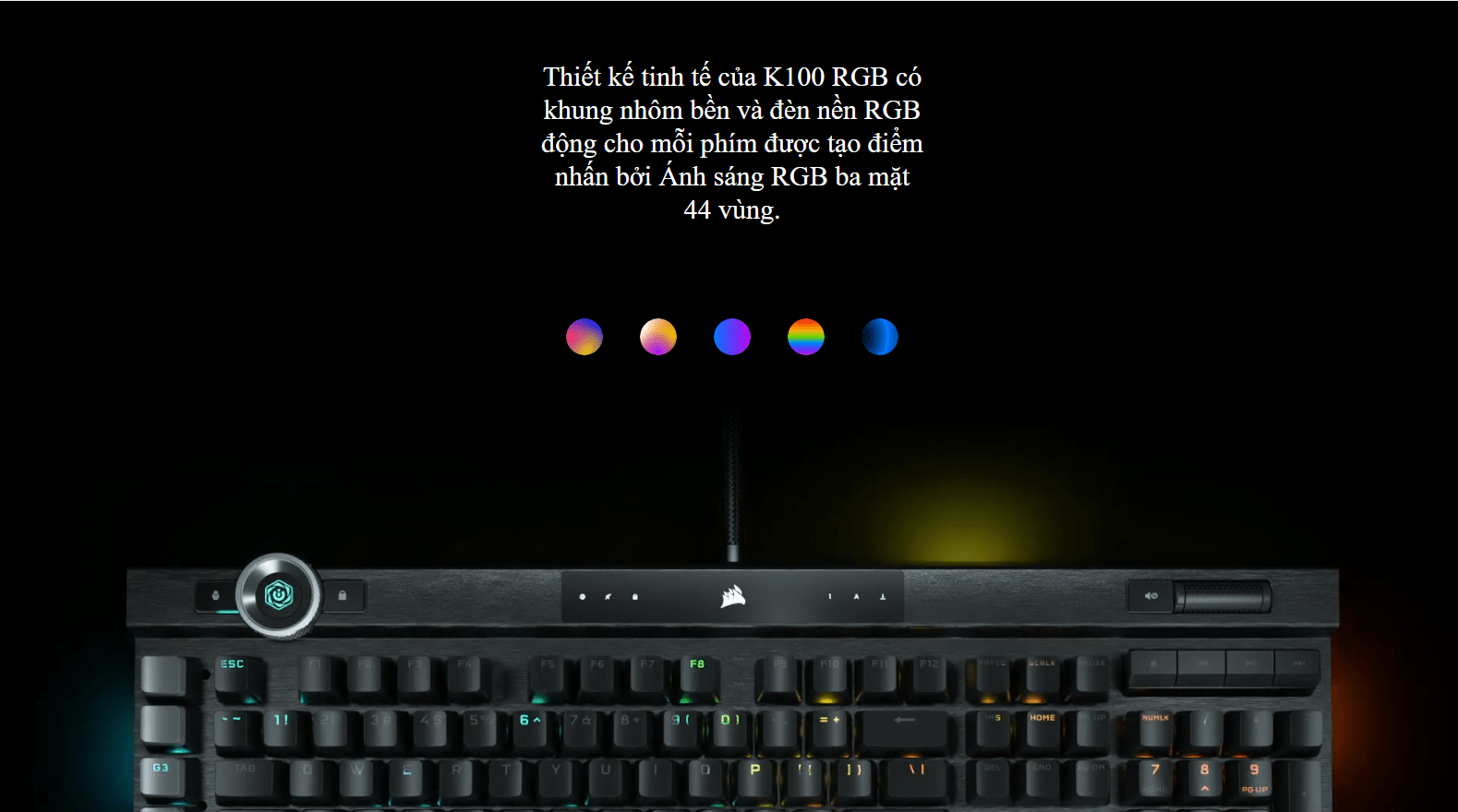 Bàn phím Corsair K100 RGB Optical switch (OPX-RF) (CH-912A01A-NA) 2