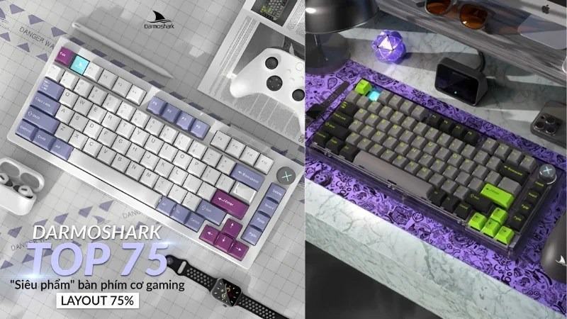 Bàn phím Darmoshark TOP 75 Tri-mode RGB 3