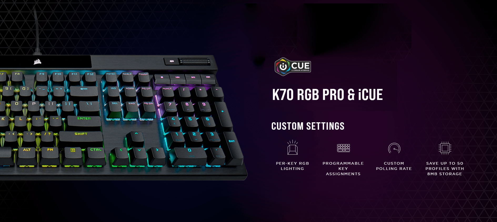 Bàn phím game Corsair K70 RGB Pro Red sw (USB) (CH-9109410-NA) 6