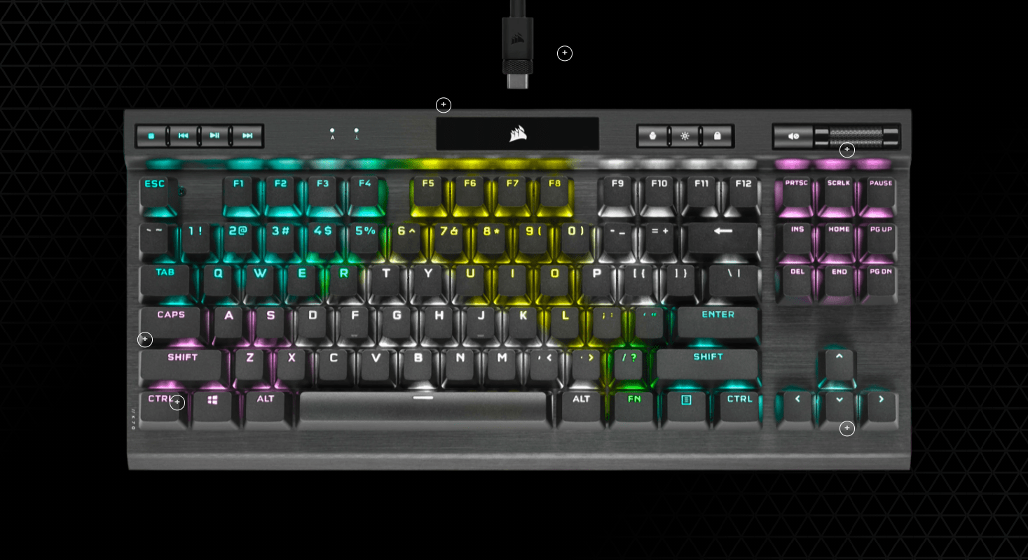 Bàn phím game Corsair K70 TKL Champion RGB (OPX sw/USB) (CH-911901A-NA) 9