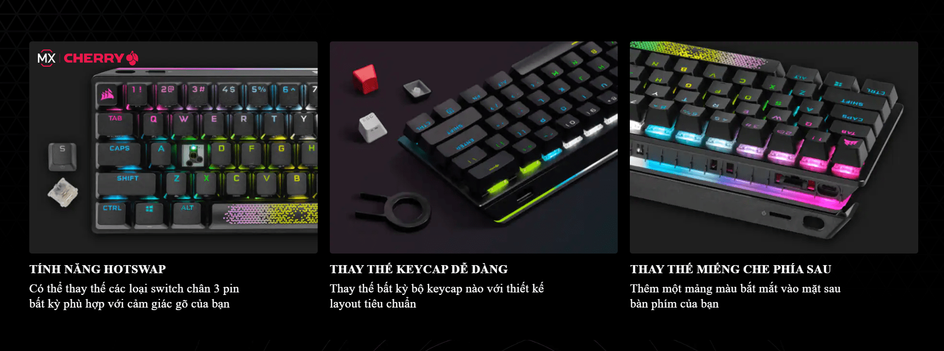 Bàn phím game không dây Corsair K70 Pro Mini đen Speed sw (CH-9189014-NA) 3