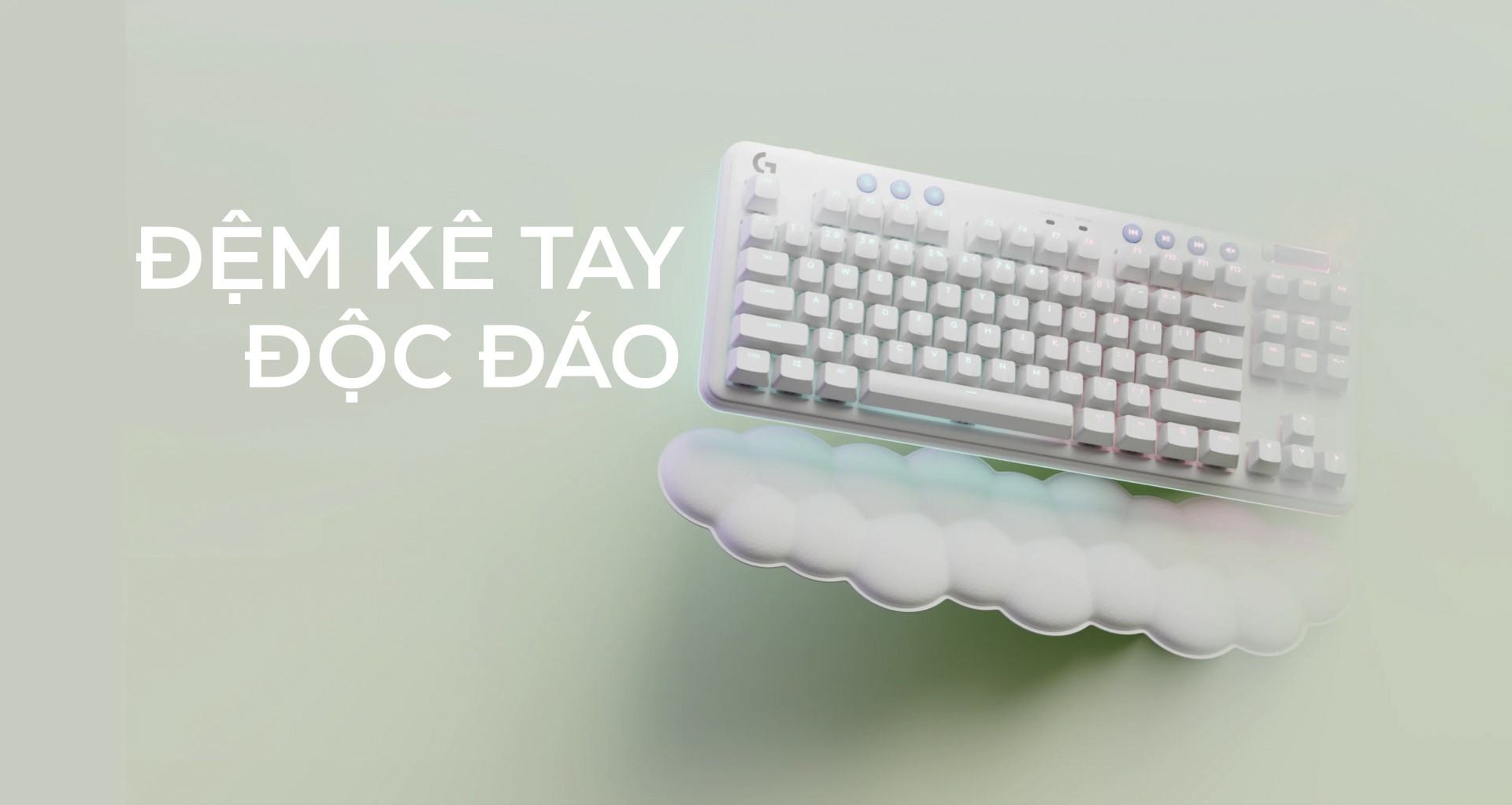 Bàn phím game không dây Logitech G715 TKL RGB Off White